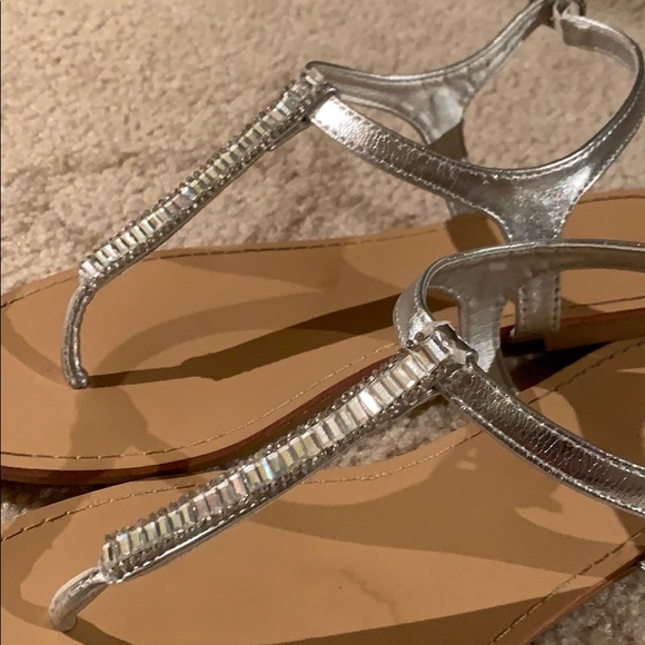 Bamboo Silver Dress Sandals - Picture 2 of 4